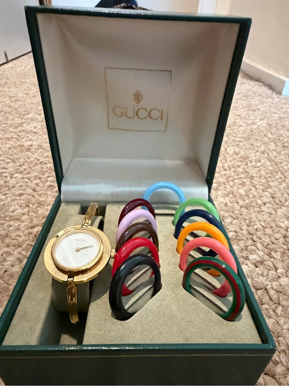 Gucci Gold Women’s Watch with Assorted Color Bezels